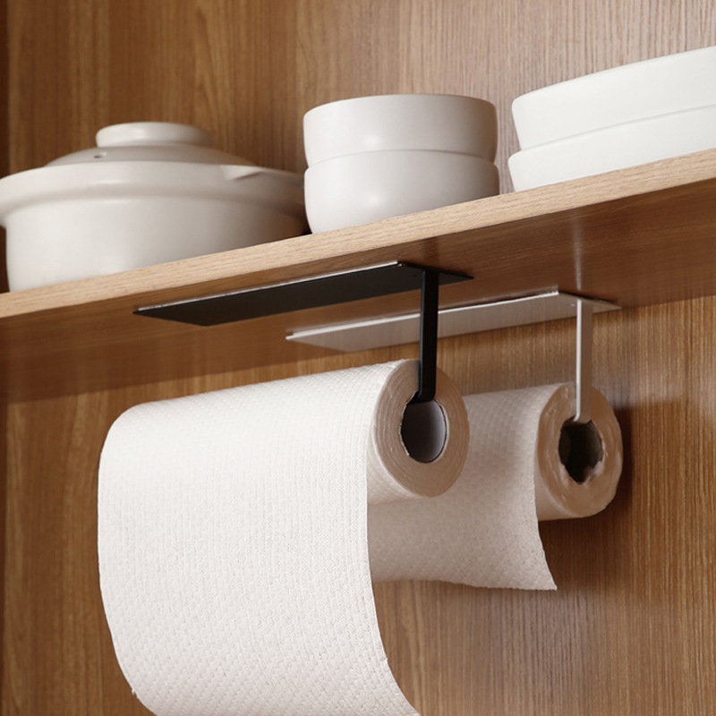 Portarrollos de papel adhesivo para debajo del pequeña sala para cocina,  soporte de pared para toallas de papel, portarrollos de papel higiénico,  con .7 pulgadas BLESIY Portarrollos de papel